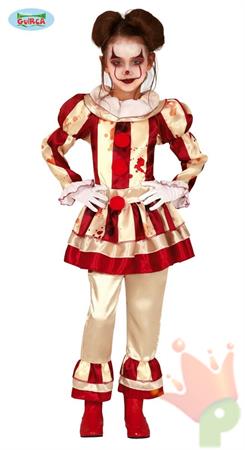 COSTUME CLOWN A RIGHE BAMBINA TG. 5-6 ANNI