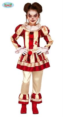 COSTUME CLOWN A RIGHE BAMBINA TG. 5-6 ANNI