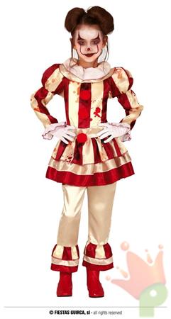 COSTUME CLOWN A RIGHE BAMBINA TG. 7-9 ANNI