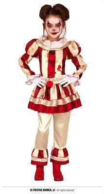 COSTUME CLOWN A RIGHE BAMBINA TG. 7-9 ANNI