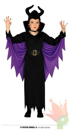 COSTUME STREGA MALEFICA BAMBINA 7-9 ANNI