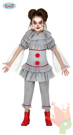 COSTUME CLOWN BAMBINA PENNYWISE TG. 5-6 ANNI