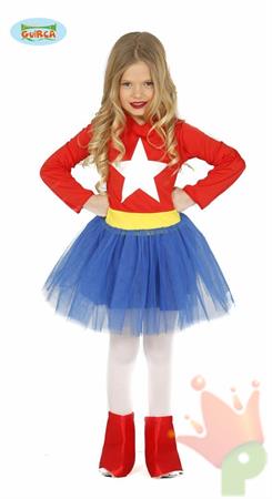 COSTUMESUPER EROE CAPITAN BAMBINA 5-6 ANNI