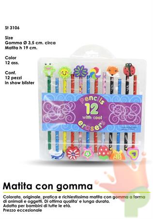 SET 12 MATITE CON GOMMA