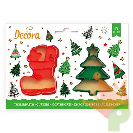 TAGLIAPASTA ALBERO DI NATALE E SCARPONE 2PZ