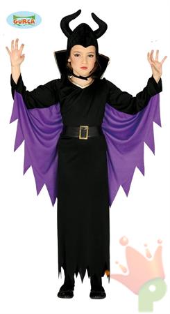 COSTUME STREGA MALEFICA BAMBINA 3-4 ANNI