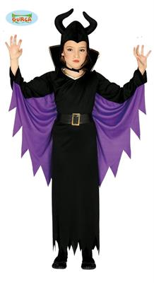 COSTUME STREGA MALEFICA BAMBINA 3-4 ANNI