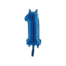 PALLONCINO MYLAR NUMERO 1 14INCH 36CM BLU