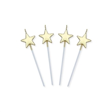 CANDELINE PICKS STELLE ORO METAL 13CM 4PZ