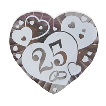 PIATTO CUORE 26X24CM NOZZE D'ARGENTO 6PZ