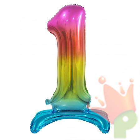 PALLONCINO MYLAR NUMERO 1 30INCH-74CM MULTICOLOR AD ARIA