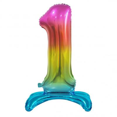 PALLONCINO MYLAR NUMERO 1 30INCH-74CM MULTICOLOR AD ARIA