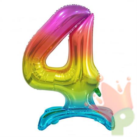 PALLONCINO MYLAR NUMERO 4 30INCH-74CM MULTICOLOR AD ARIA