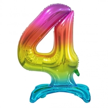 PALLONCINO MYLAR NUMERO 4 30INCH-74CM MULTICOLOR AD ARIA