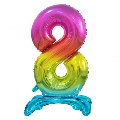 PALLONCINO MYLAR NUMERO 8 30INCH-74CM MULTICOLOR AD ARIA