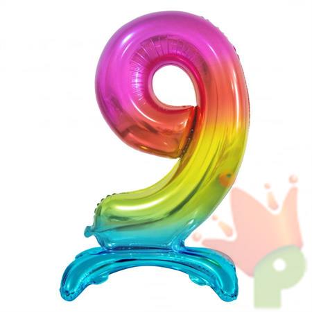 PALLONCINO MYLAR NUMERO 9 30INCH-74CM MULTICOLOR AD ARIA