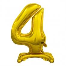 PALLONCINO MYLAR NUMERO 4 30INCH-74CM ORO AD ARIA