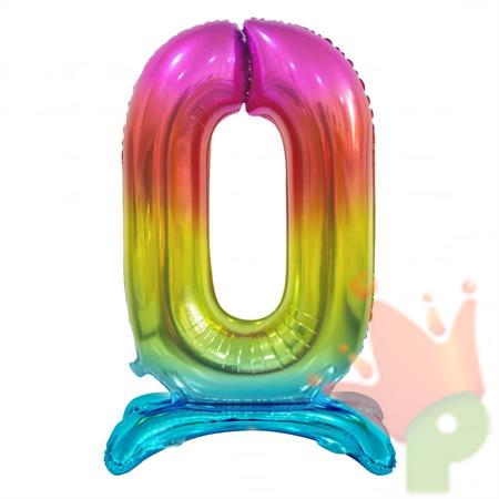 PALLONCINO MYLAR NUMERO 0 18INCH-38CM MULTICOLOR AD ARIA