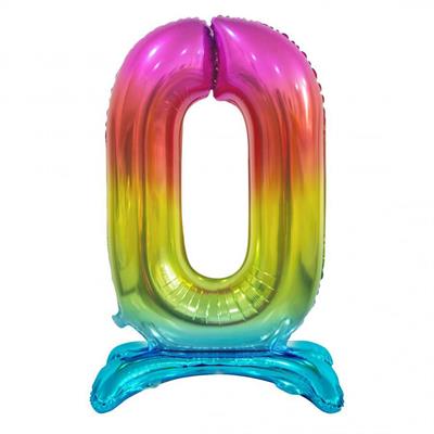 PALLONCINO MYLAR NUMERO 0 18INCH-38CM MULTICOLOR AD ARIA