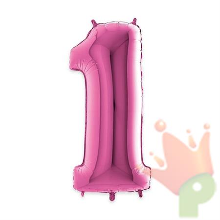 PALLONCINO MYLAR NUMERO 1 40INCH 102CM FUCSIA