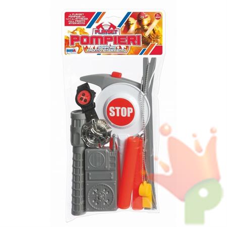 SET GIOCO ACCESSORI POMPIERE CON PALETTA