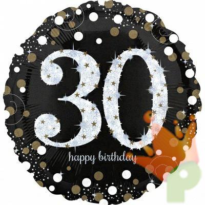 PALLONCINO MYLAR 28INCH 71CM SPARKLING BIRTHDAY 30