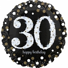 PALLONCINO MYLAR 28INCH 71CM SPARKLING BIRTHDAY 30