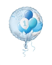 PALLONCINO MYLAR 18INCH 45CM 1 COMPLEANNO AZZURRO