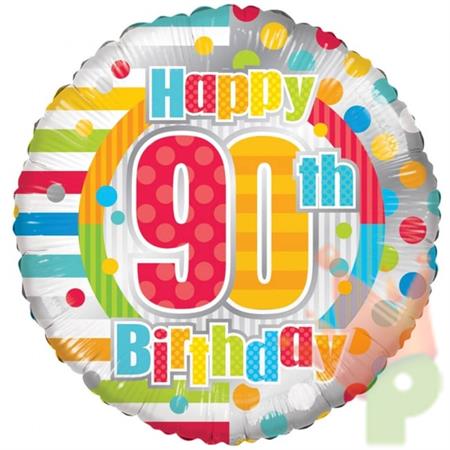 PALLONCINO MYLAR 18INCH 43CM HAPPY 90TH BIRTHDAY