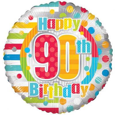 PALLONCINO MYLAR 18INCH 43CM HAPPY 90TH BIRTHDAY