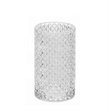 VASO CILINDRO VETRO DIAMANTE H. 20CM D. 10CM