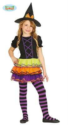 COSTUME STREGA COLORATA BAMBINA TG. 7-9 ANNI