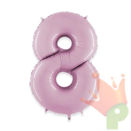 PALLONCINO MYLAR NUMERO 8 102CM ROSA