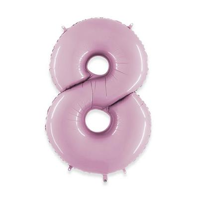 PALLONCINO MYLAR NUMERO 8 102CM ROSA