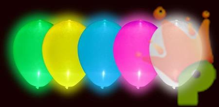 PALLONCINI D.27,5CM COLORI ASSORTITI CON LED 5PZ