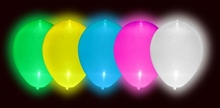 PALLONCINI D.27,5CM COLORI ASSORTITI CON LED 5PZ