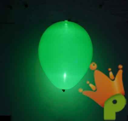 PALLONCINI D.27,5CM VERDE CON LED 5PZ