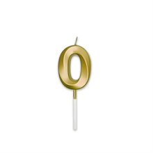 CANDELINA NUMERO 0 PRESTIGE ORO METAL 9CM