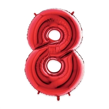 PALLONCINO MYLAR NUMERO 8 40INCH - 102CM ROSSO