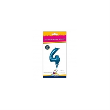 PALLONCINO MYLAR 14INCH NUMERO 4 BLU