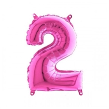 PALLONCINO MYLAR 14INCH NUMERO 2 FUCSIA