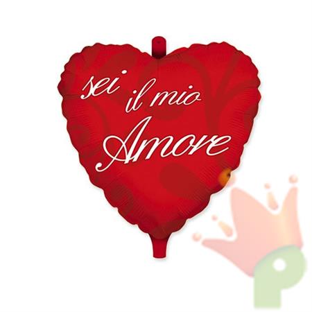 PALLONCINO MYLAR 18INCH - 45CM CUORE SEI IL MIO AMORE