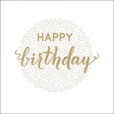 TOVAGLIOLI 33X33 BIRTHDAY DOTS GOLD 20PZ