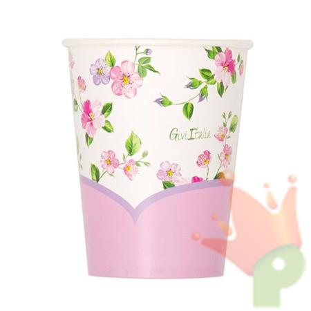 BICCHIERI 250CC ROMANTIC FLOWERS 8PZ