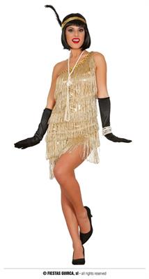 COSTUME CHARLESTON ORO ADULTA TAGLIA S 36 38