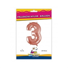 PALLONCINO MYLAR 40 INCH NUMERO 3 ORO GOLD