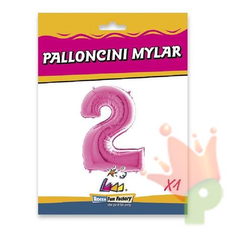 PALLONCINO MYLAR 40 INCH NUMERO 2 FUCSIA