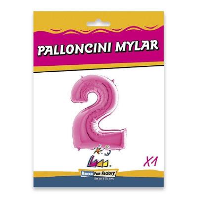 PALLONCINO MYLAR 40 INCH NUMERO 2 FUCSIA