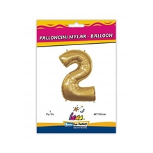 PALLONCINO MYLAR 40 INCH NUMERO 2 ORO