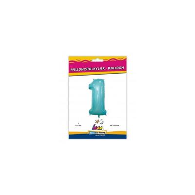 PALLONCINO MYLAR 40 INCH NUMERO 1 CELESTE